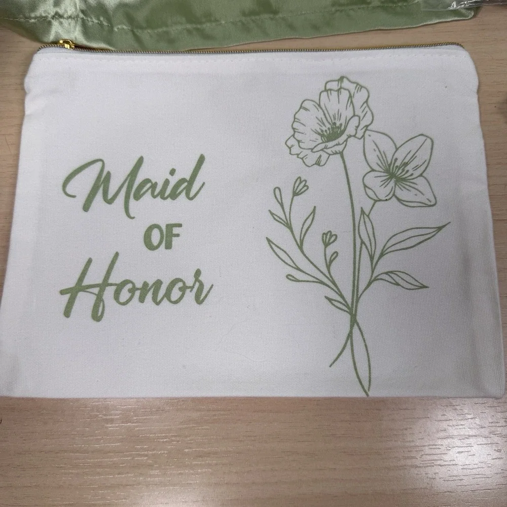 Maid Of Honor Gift Set Sage Green Stainless Steel Tumbler / Pen / Hair Tie
